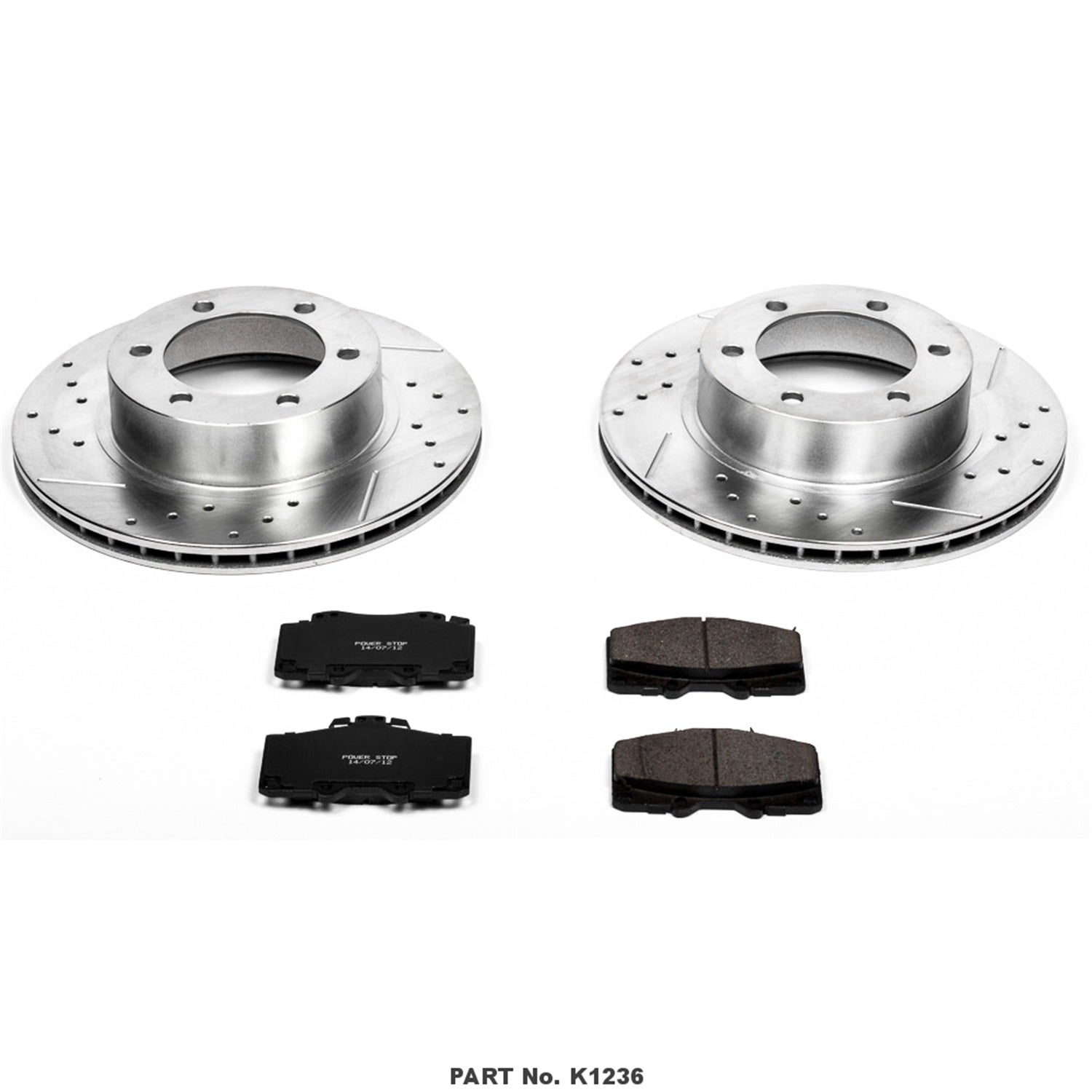 Power Stop K1236 Front Z23 Carbon Fiber Brake Pads With Drilled & Slotted Brake