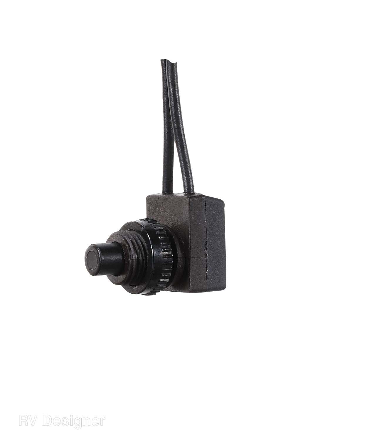Rv Designer S731, Push Button Switch, 10 Amp, On / Off, Spst, 4.5 Inch Leads