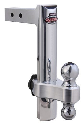 Trimax Trz12al 12" Premium Aluminum Adjustable Hitch With Dual Hitch Ball And T3
