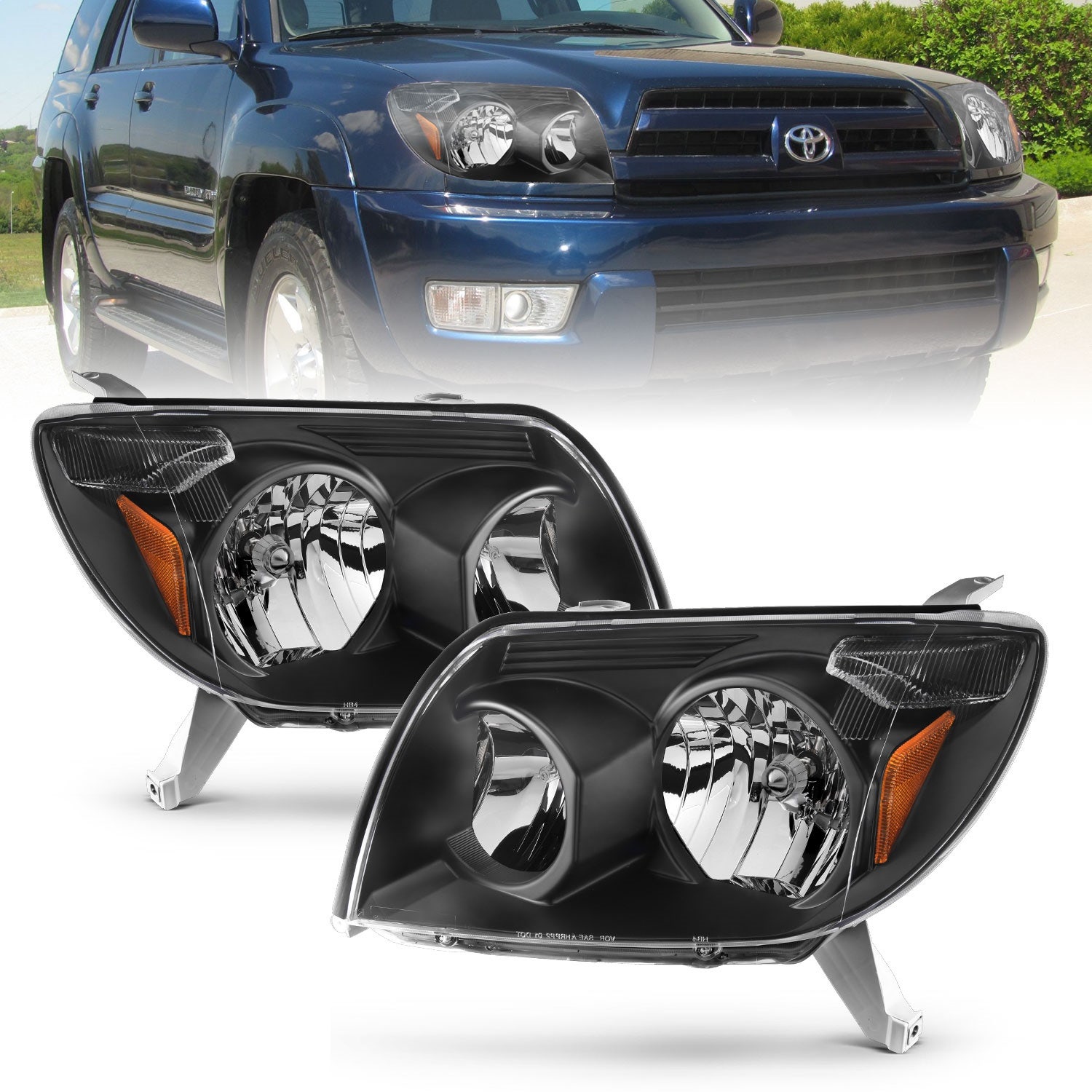 Anzo Usa 111394 Crystal Headlight Set Fits 03-05 4Runner   Crystal Headlight Set