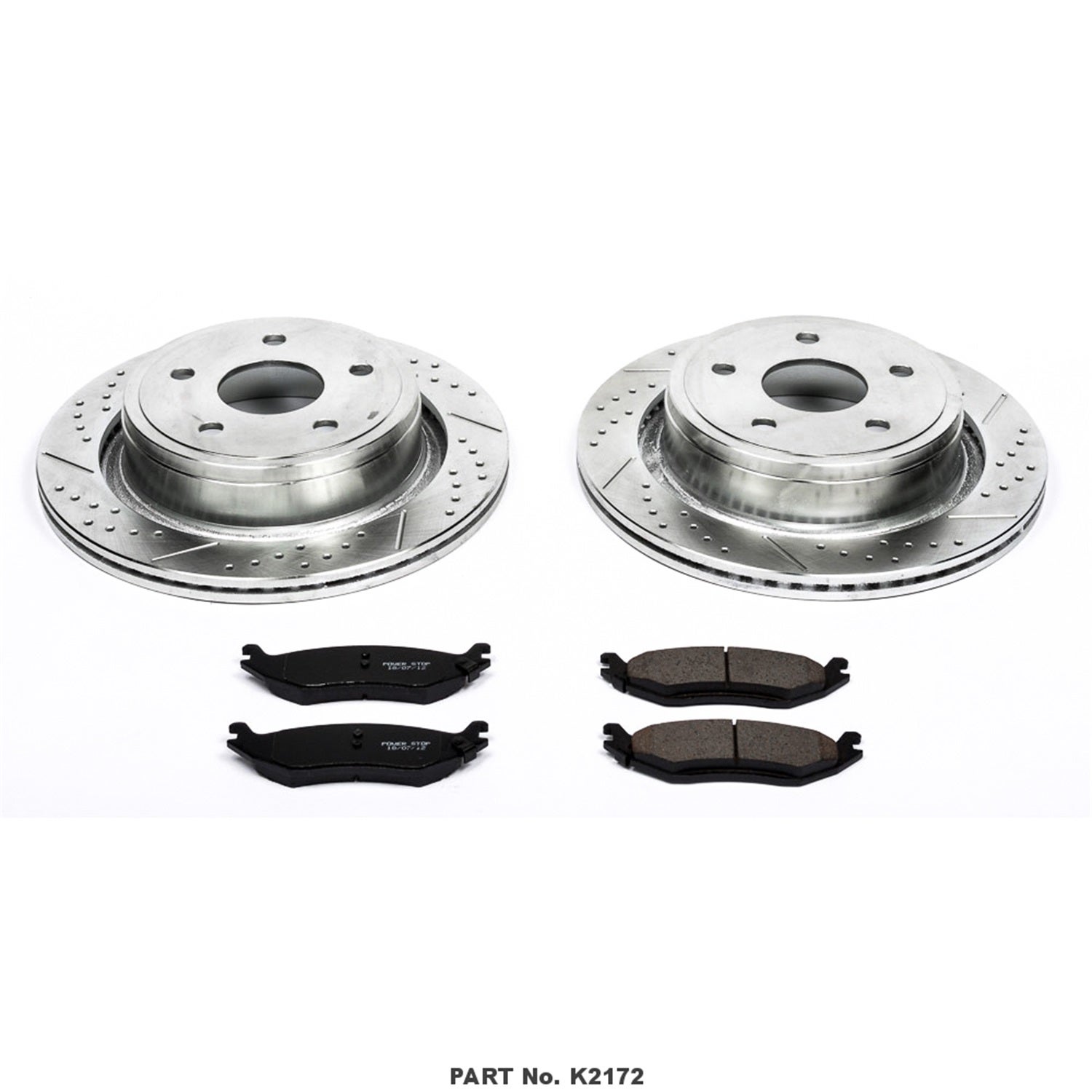 Power Stop K2172 Rear Z23 Carbon Fiber Brake Pads With Drilled & Slotted Brake