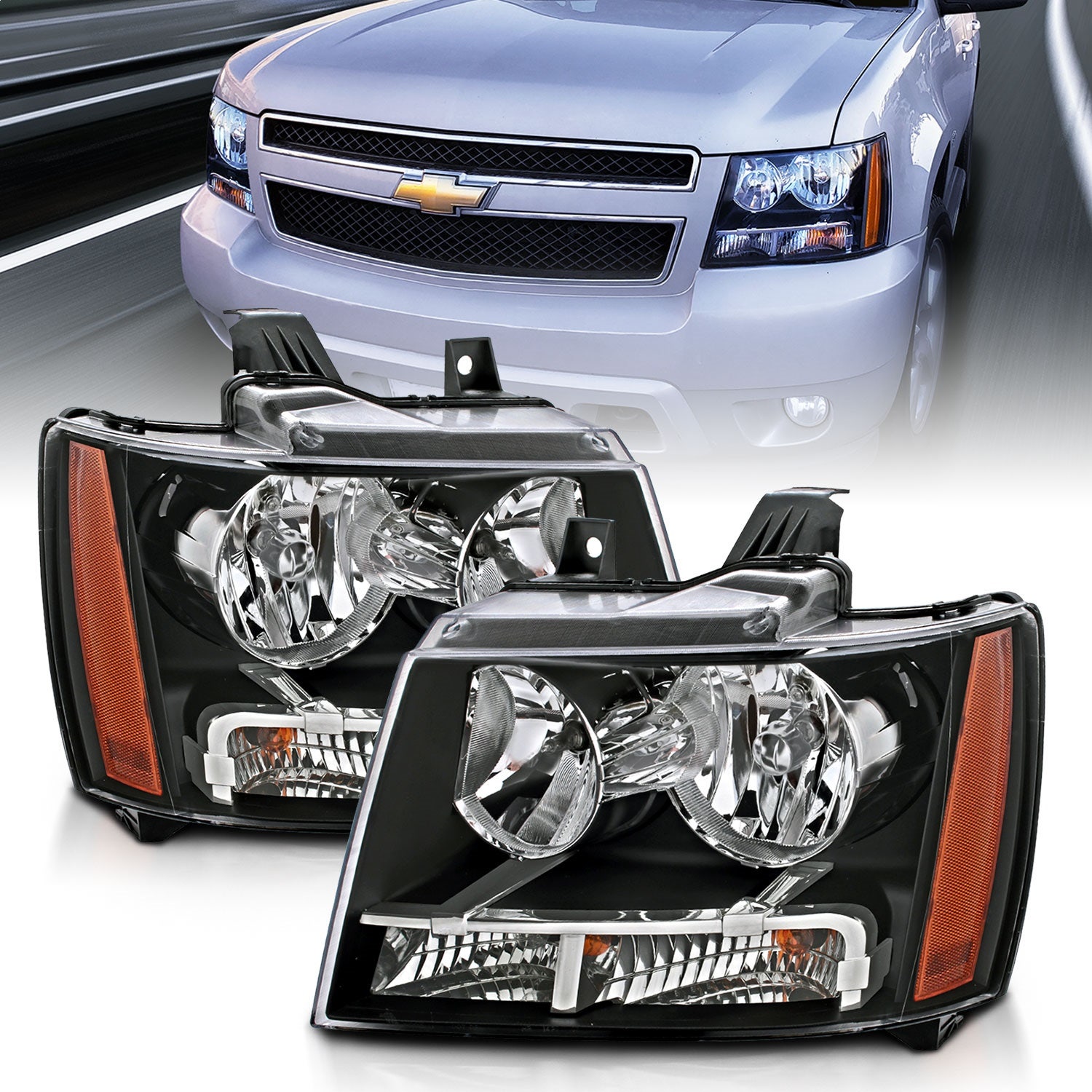 Anzo Usa 111392 Crystal Headlight Set Fits Suburban 1500 Suburban 2500 Tahoe