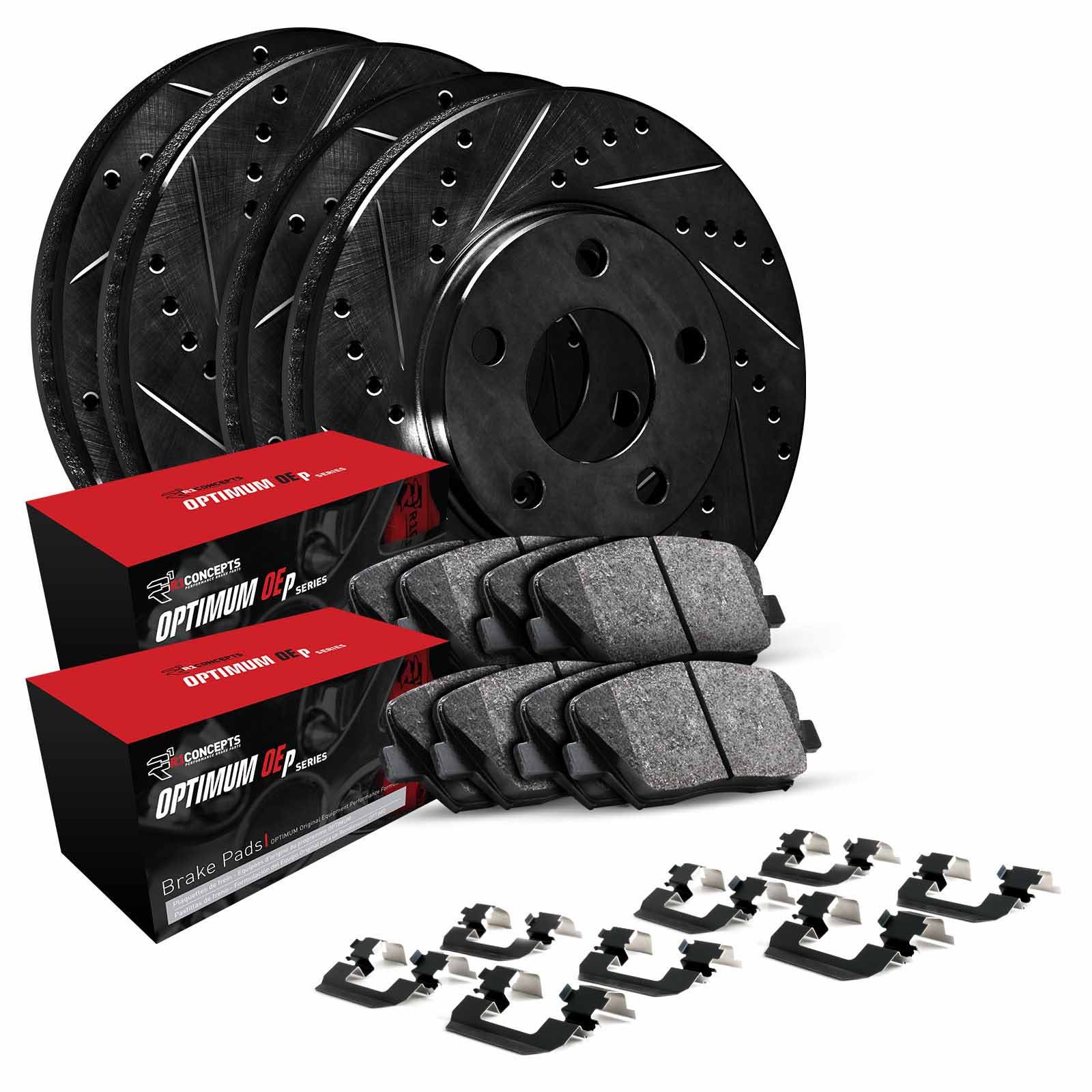 R1 Concepts Whuh2-76091 R1 Concepts Black Drilled Slotted Rotors With 5000 Oep