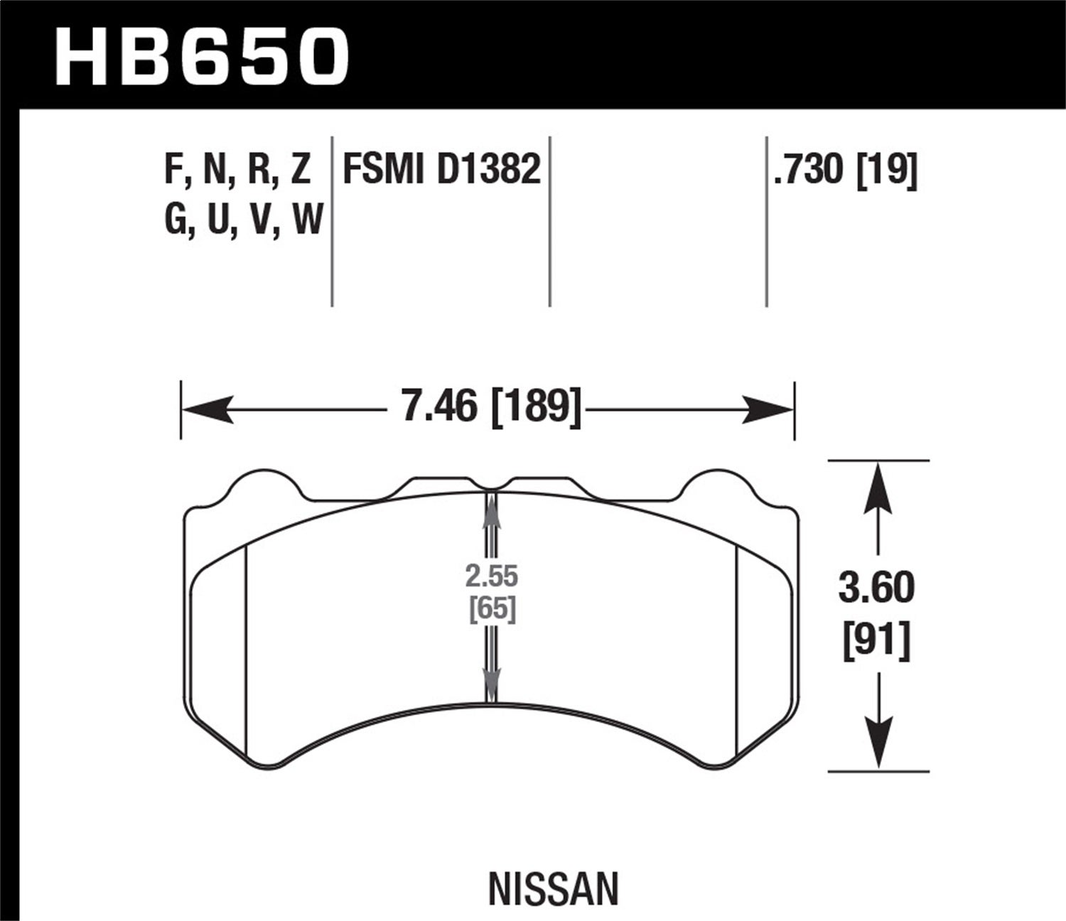 Hawk Performance Hb650b.730 Hps 5.0 Disc Brake Pad Fits 09-18 Gt-R   Hps 5.0
