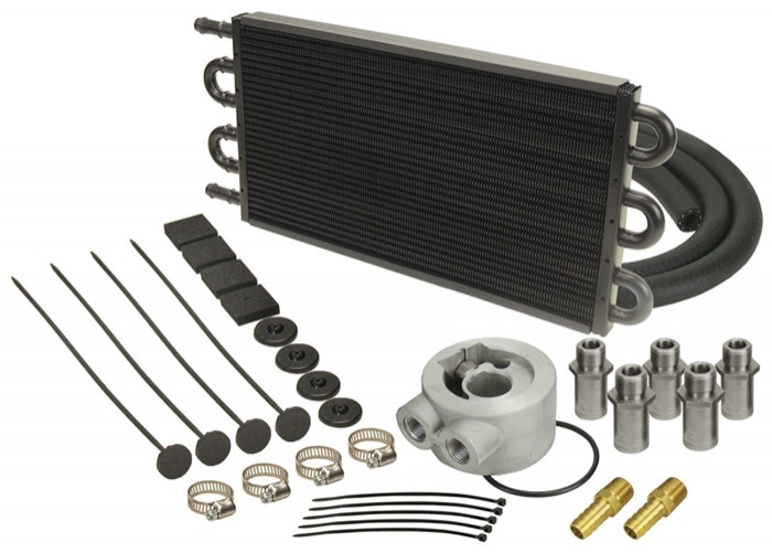 Derale 15502 Universal Series 7000 Engine Oil Cooler Kit   Fluid Cooler; Fan Amp