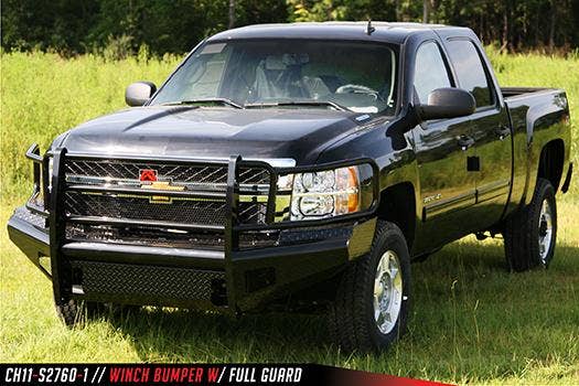 Fab Fours Ch11-S2760-1 Black Steel Front Ranch Bumper   Black Steel Front Ranch