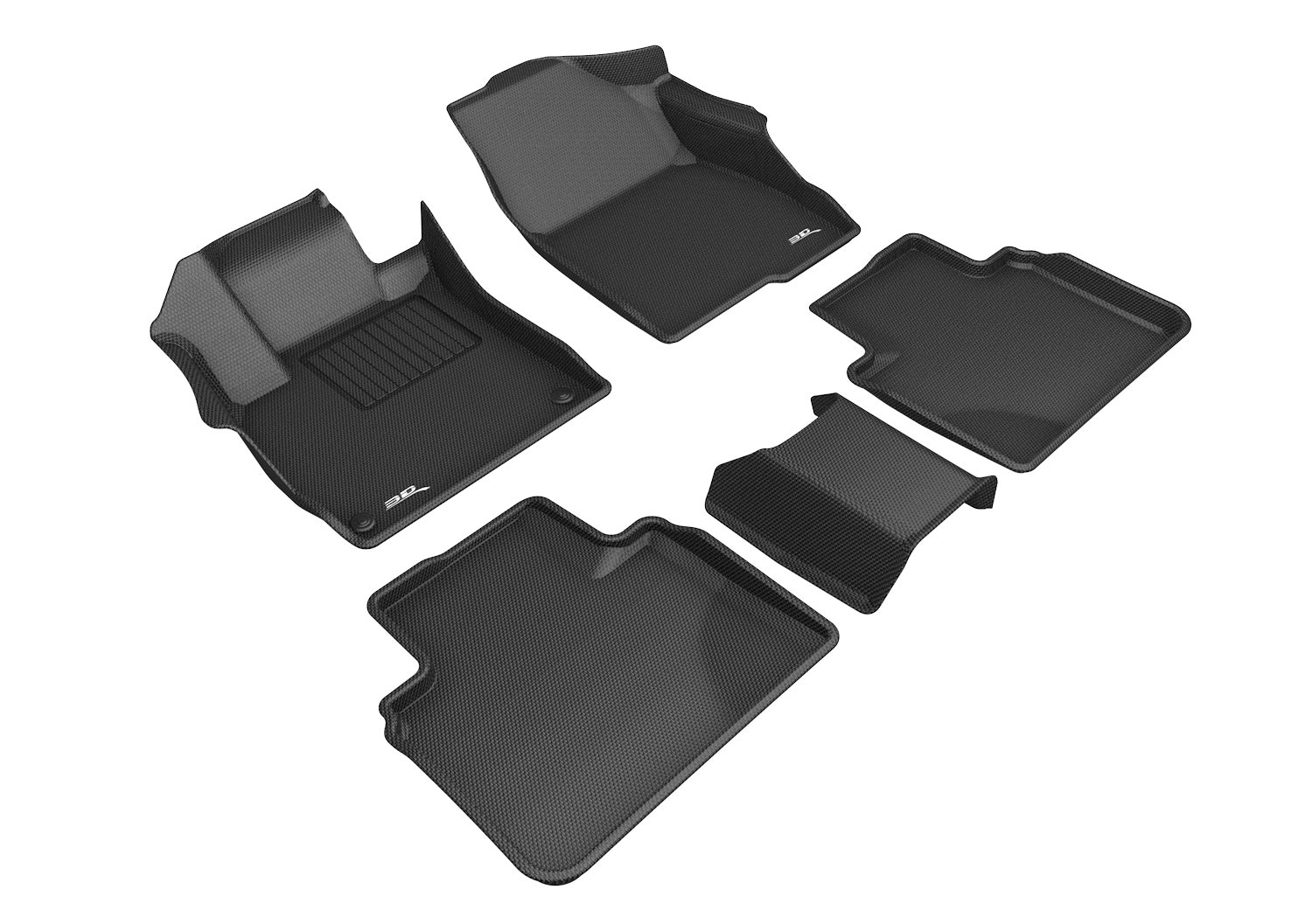 3D Kagu Floor Mat 2 Row Set Black 3D Kagu Floor Mat 2 Row Set Black