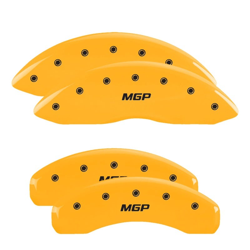 Mgp Caliper Covers 16244Smgpyl Mgp Yellow Powder Coat Finish, Black Characters,