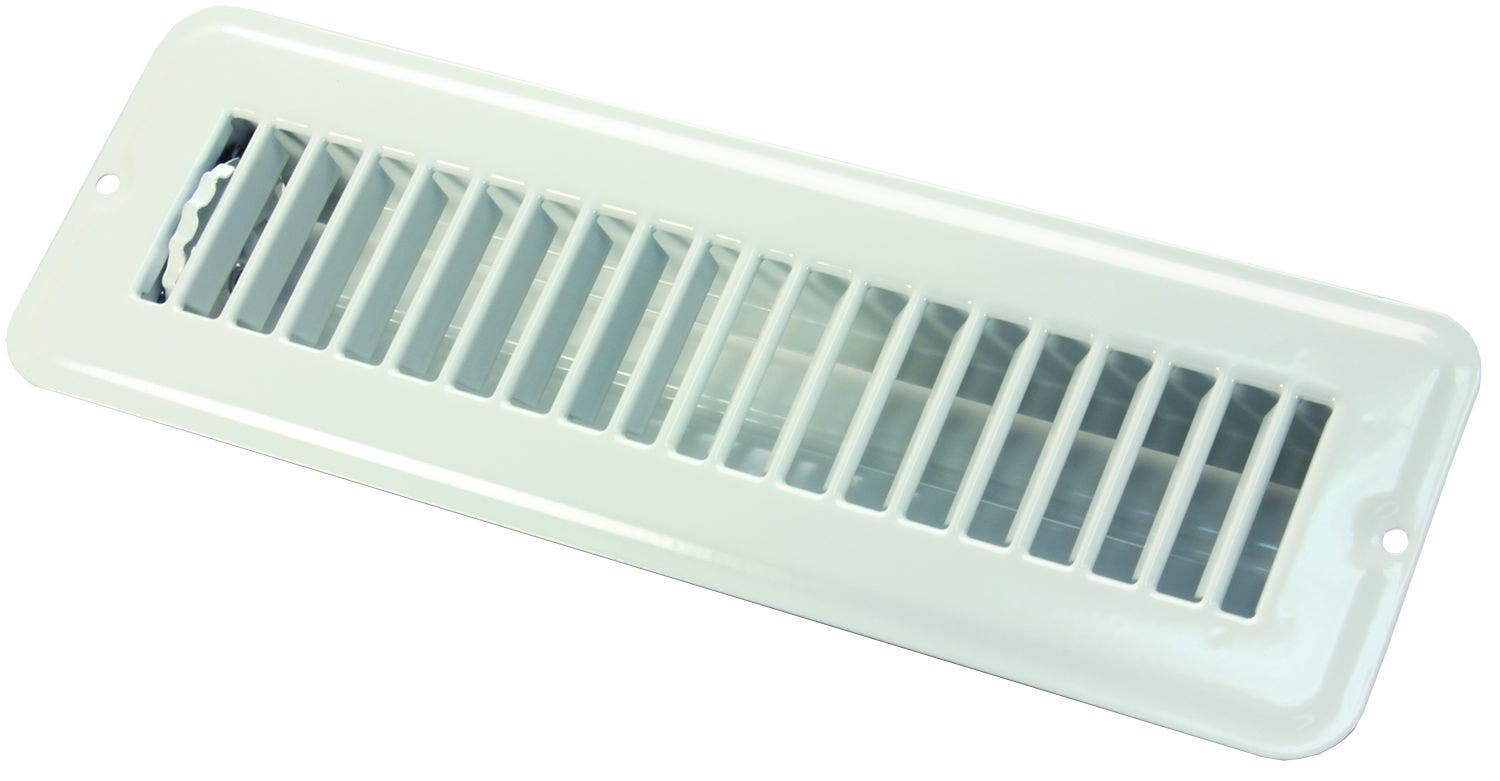 Jr Products 02-28905 Dampered Floor Register - 2" X 10", White   Heating/