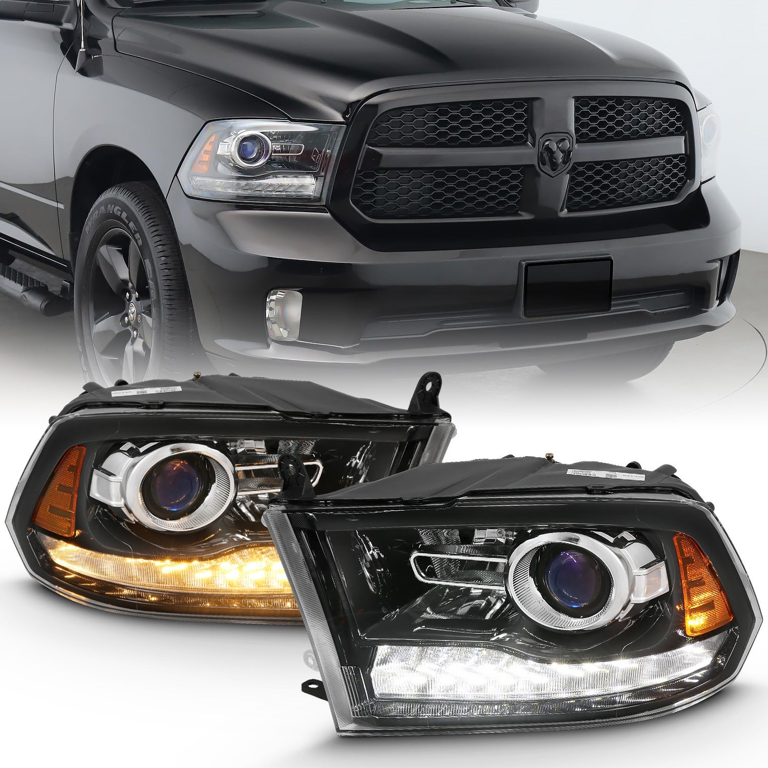 Anzo Usa 111439   Projector Headlight Set W/Halo