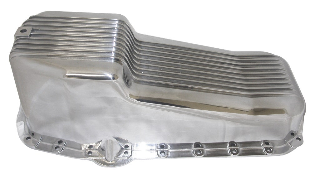 Racing Power Company R8442 Polished Aluminum Stock Oil Pan For Small Block Chevy