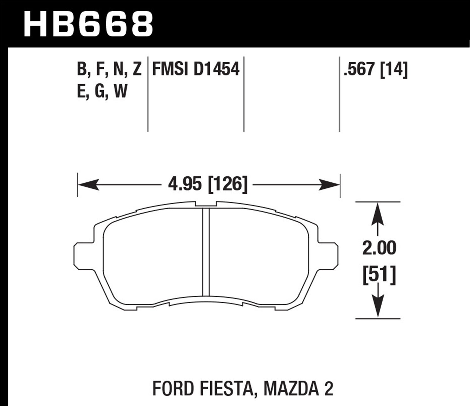 Hawk Performance Hb668g.567 Dtc-60 Disc Brake Pad Fits 11-19 2 Fiesta   Dtc-60