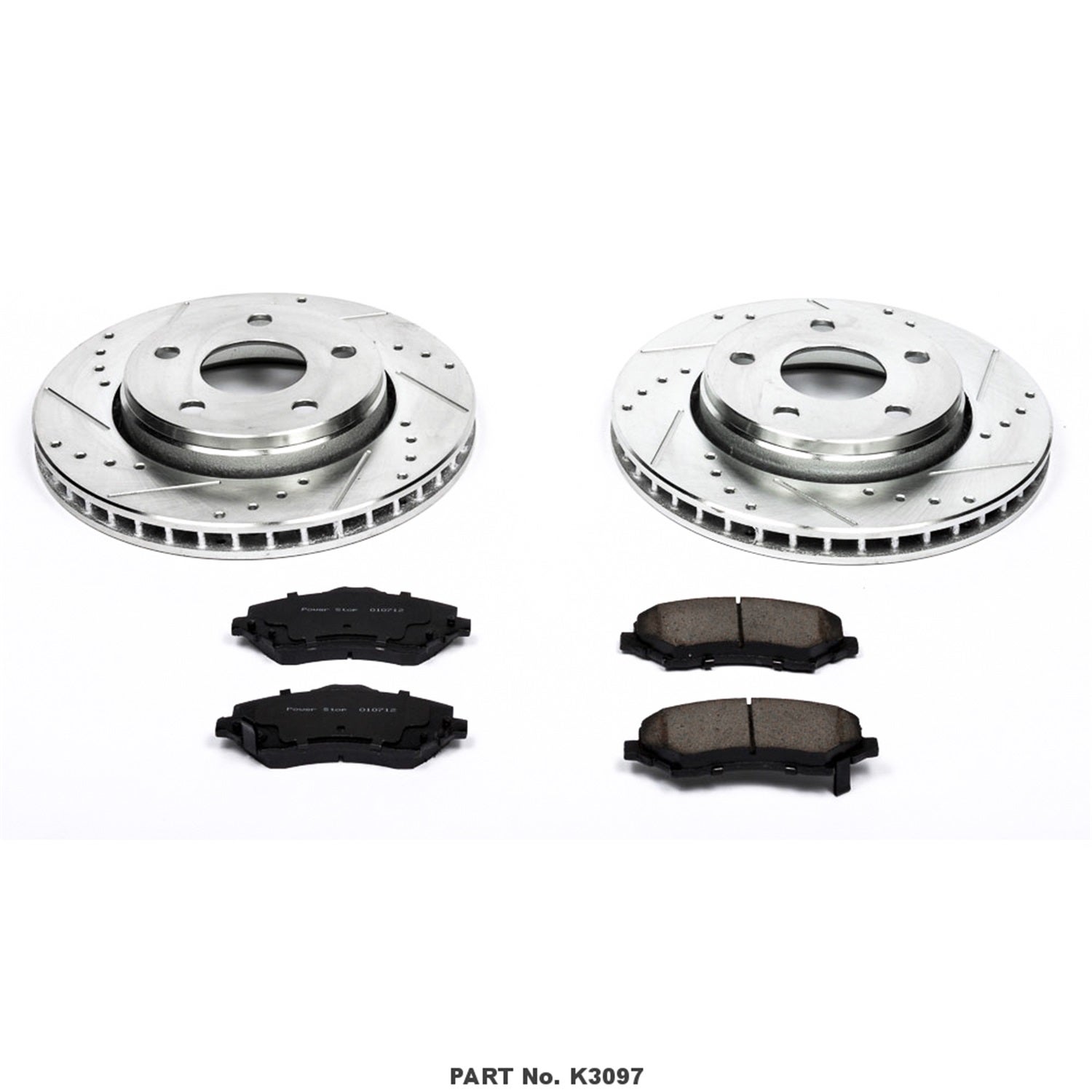 Power Stop K3097 Front Z23 Carbon Fiber Brake Pads With Drilled & Slotted Brake