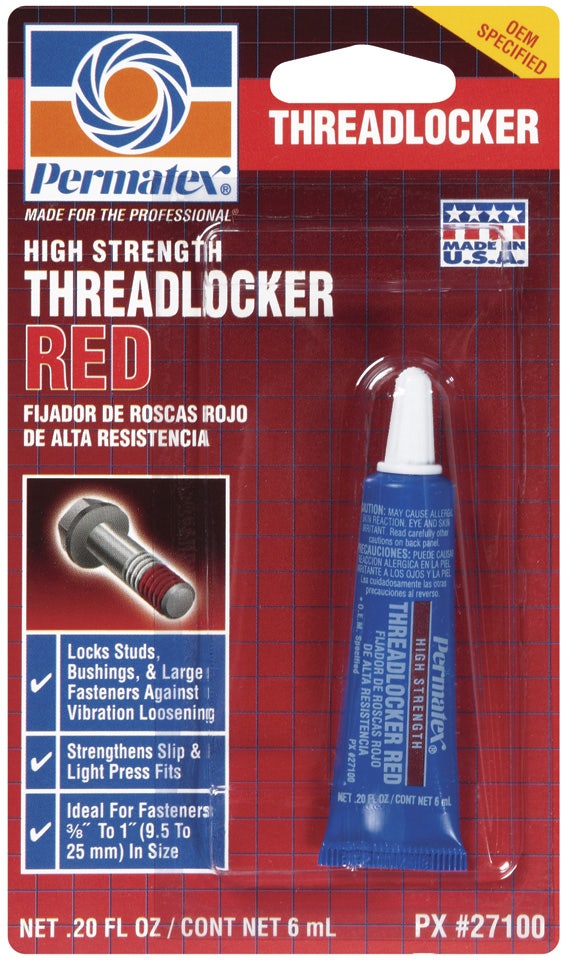 Itw Global Brands Permatex 27100 .20 Oz Red High Strength Threadlocker Itw