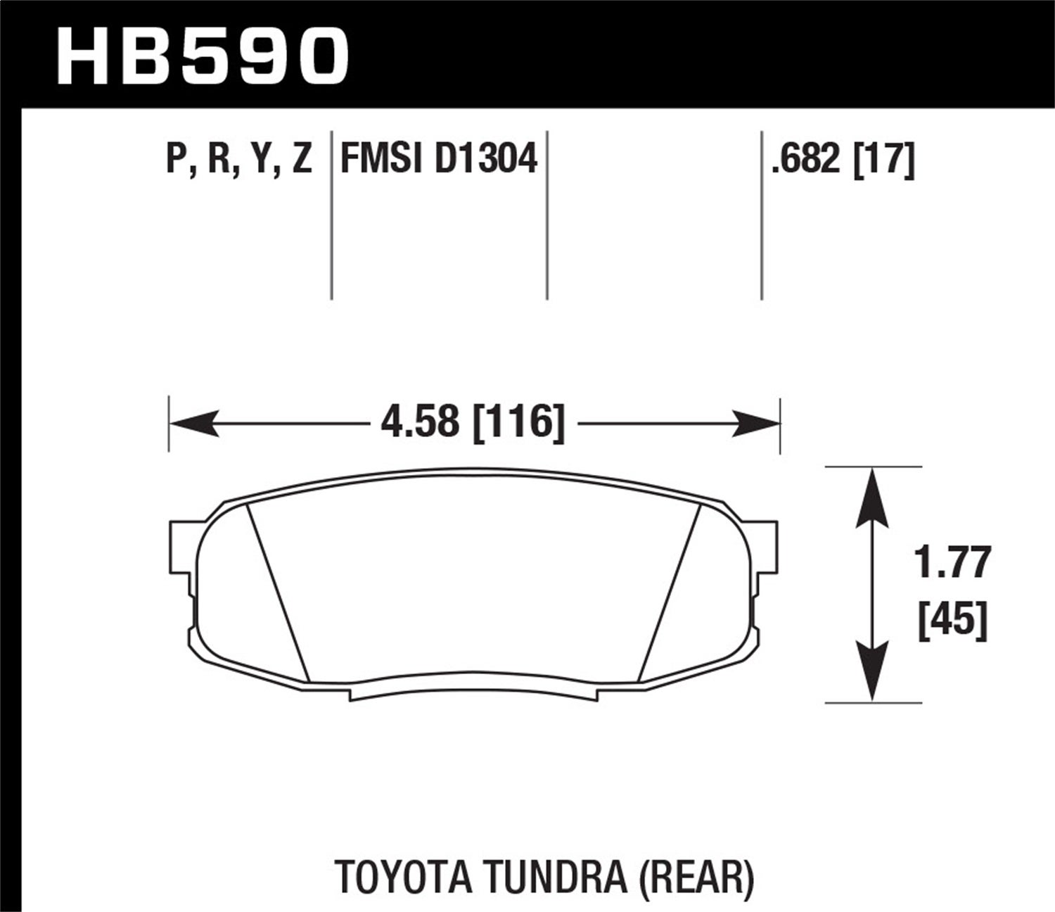 Hawk Performance Hb590n.682 Hp Plus Disc Brake Pad   Hp Plus Disc Brake Pad