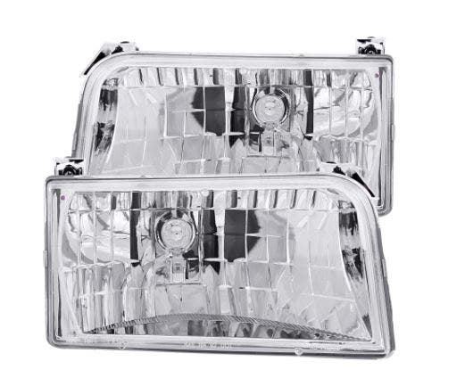 Anzo Usa 111247 Crystal Headlight Set Fits 92-98 Bronco F-150 F-250 F-350 Anzo