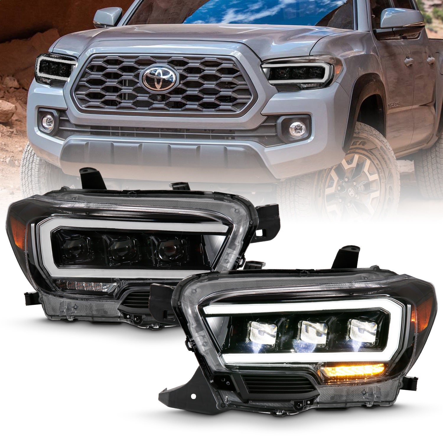 Anzo Usa 111496 Led Projector Headlight Fits 16-22 Tacoma   Led Projector