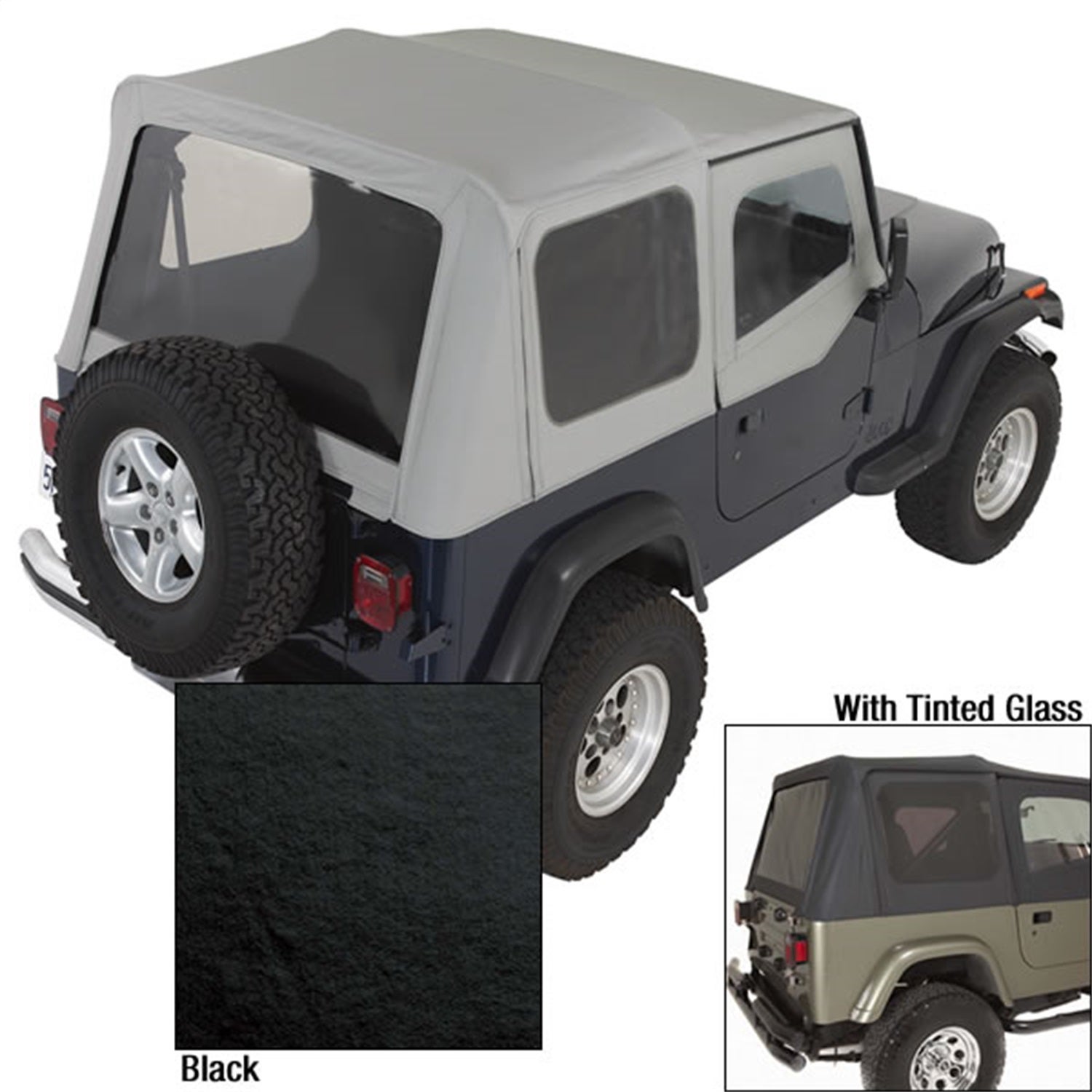 Rugged Ridge 13702.15 Fabric Replacement Top Fits 88-95 Wrangler (Yj)   Fabric