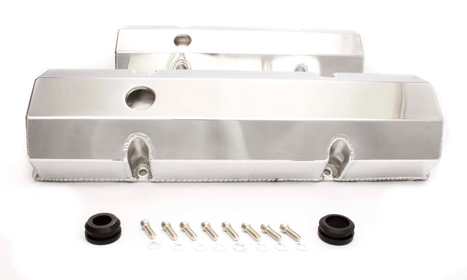 Racing Power Company R6145pol Tall Polished Fabricated Aluminum Valve Cover For