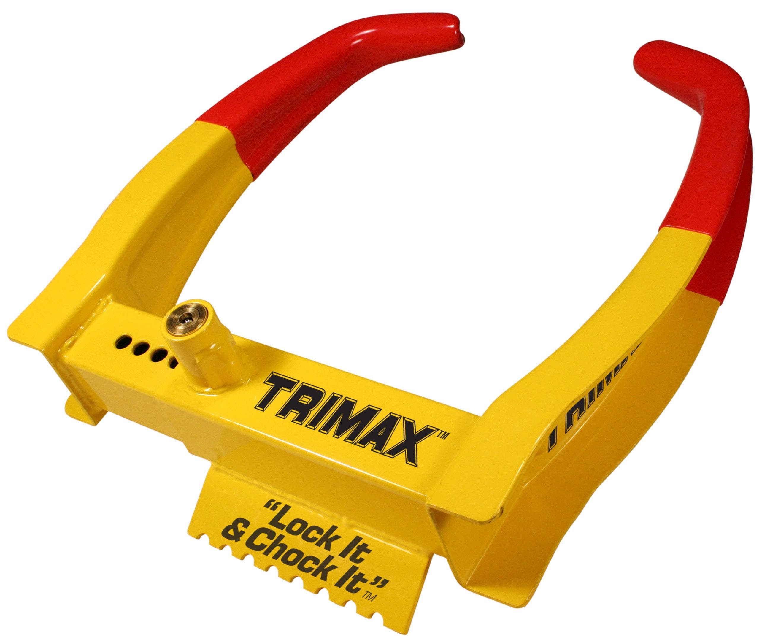 Trimax Tcl75 Deluxe Universal Wheel Chock Lock-Yellow/Red   Trailer Wheel