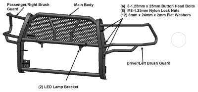 Black Horse Ru-Tota05-B Black Rugged Grille Guard Black Horse  Black Rugged