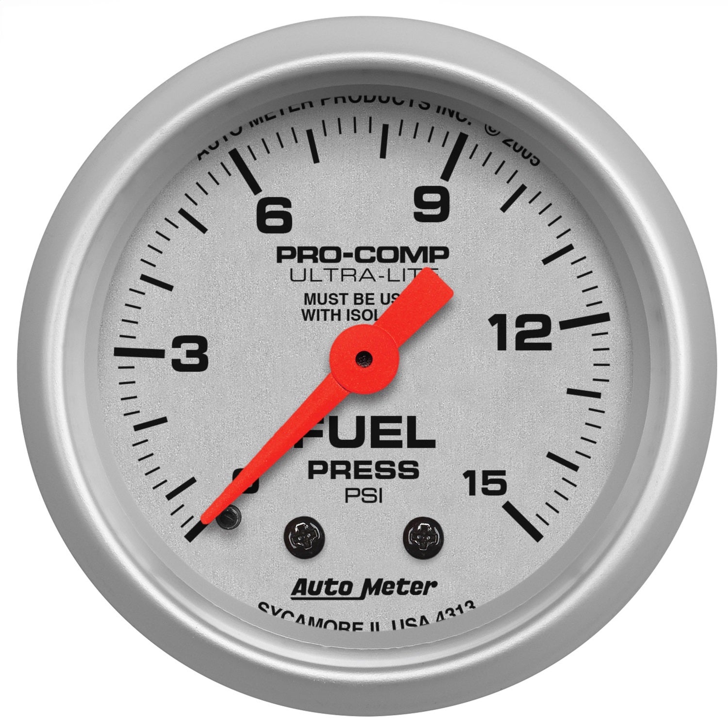 Autometer 4313 Ultra-Lite Mechanical Fuel Pressure Gauge   Ultra-Lite Mechanical