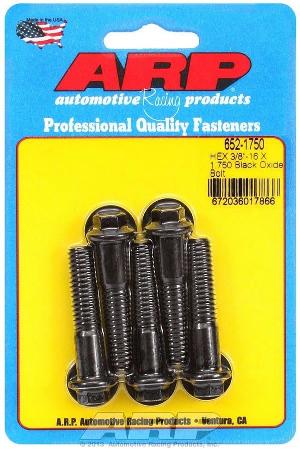 Arp 652-1750 Black Oxide 3/8-16" Rh Thread 1.750" Uhl 6-Point Bolt With 3/8"