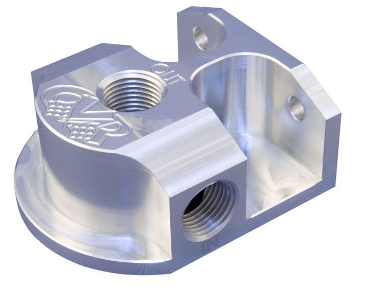 Cvr Performance Ofm61 Billet Aluminum Oil Filter Mount   Billet Aluminum Oil