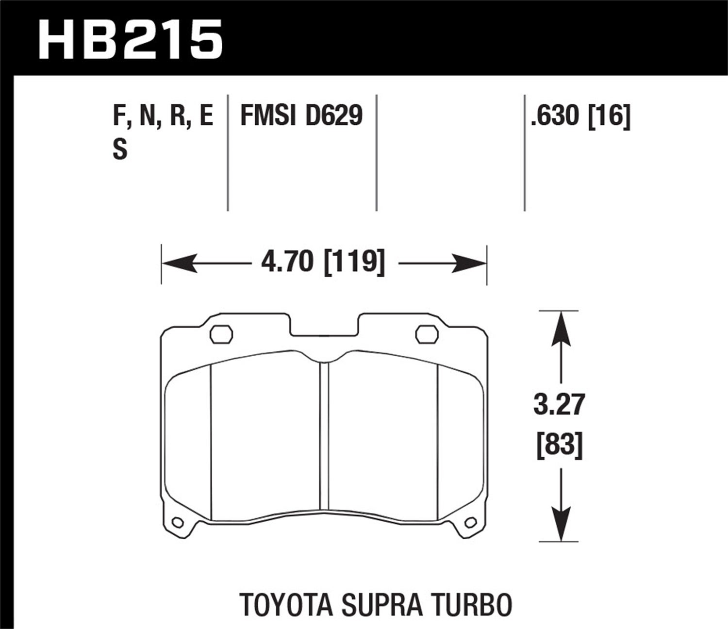 Hawk Performance Hb215b.630 Hps 5.0 Disc Brake Pad Fits 93-98 Supra   Hps 5.0