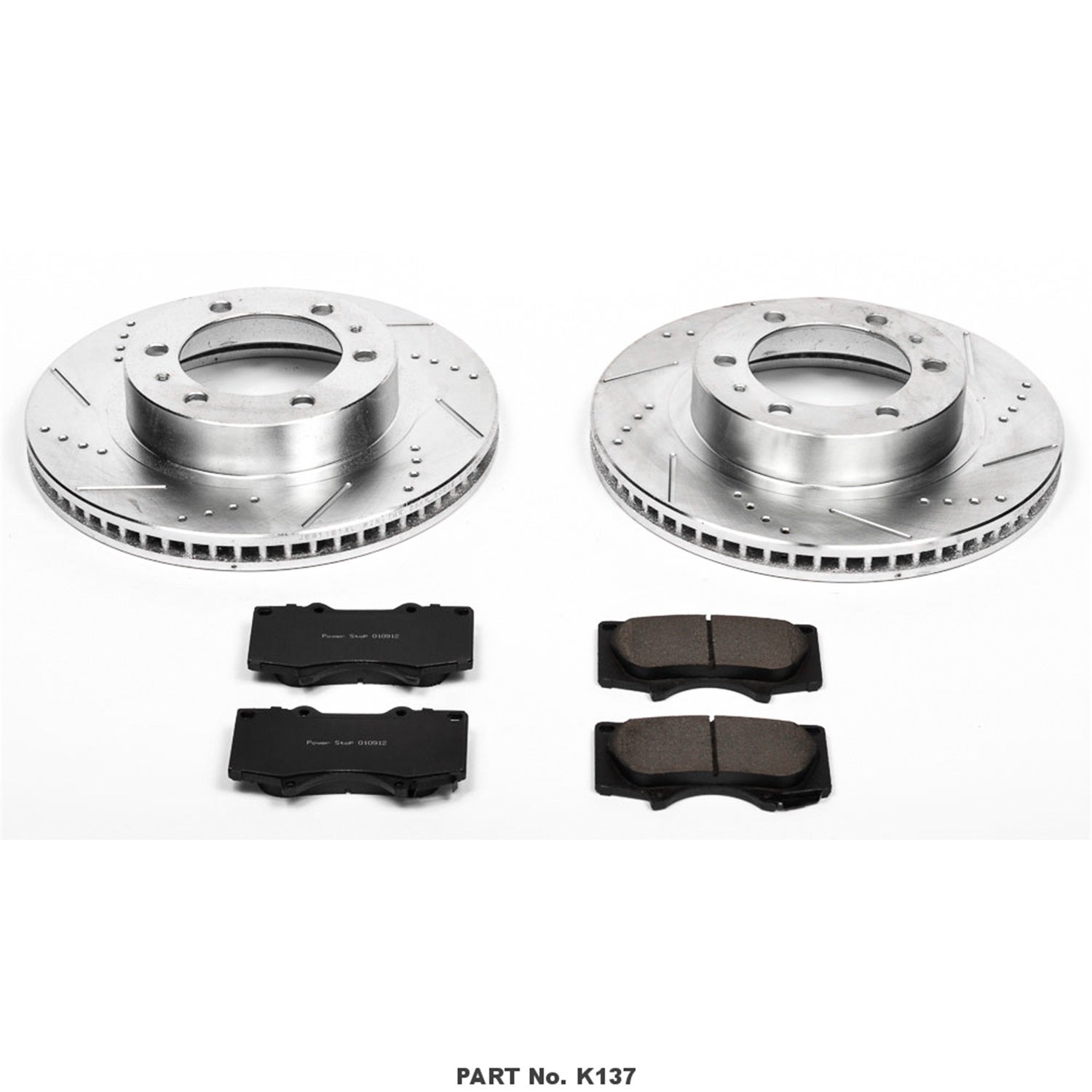 Power Stop K137 Front Brake Kit With Drilled/Slotted Brake Rotors And Z23