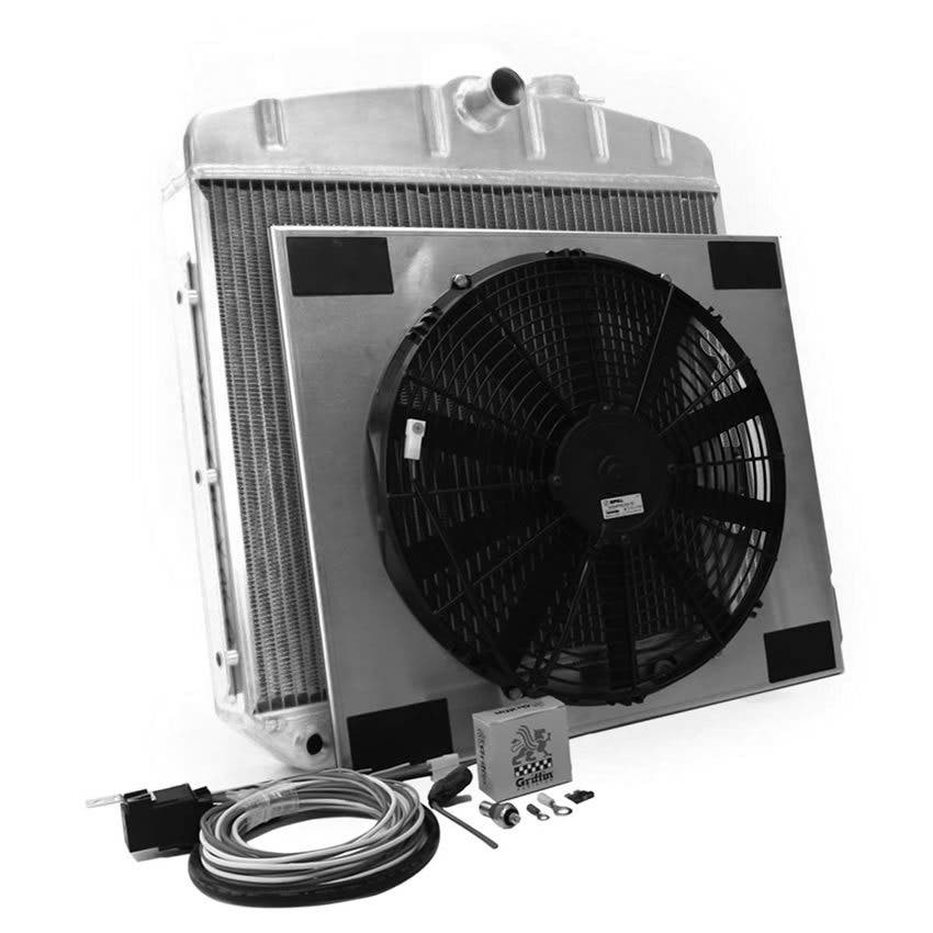 Griffin Radiator 8-70018 Combounit, Fits: 1955-1957 Bel Air, Chevrolet, Chevy