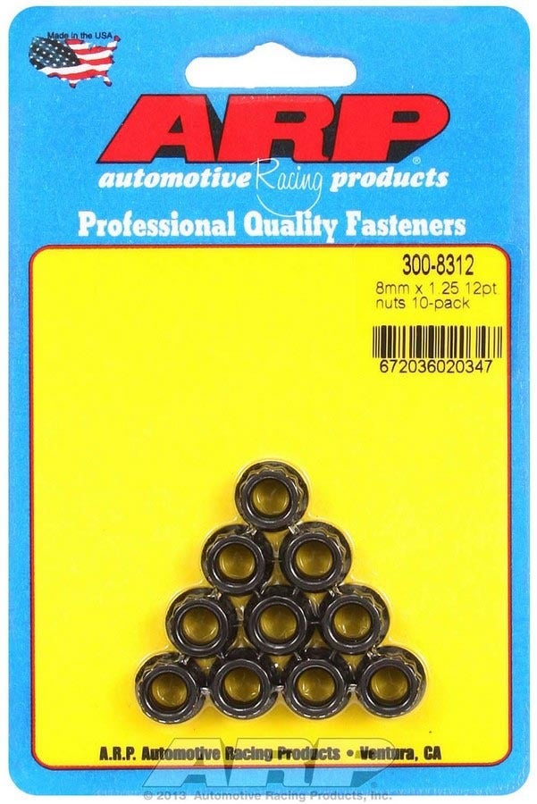 Arp 300-8312 12-Point 8Mm X 1.25 Nut - 10 Piece Arp  12-Point 8Mm X 1.25 Nut -