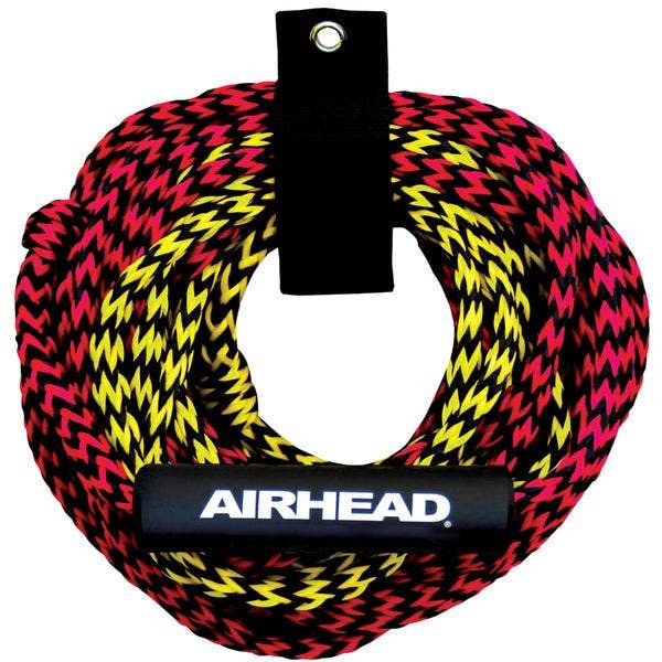 Airhead 2-Section Tow Rope   1-2 Rider Rope For Towable Tubes, Black, 7/16
