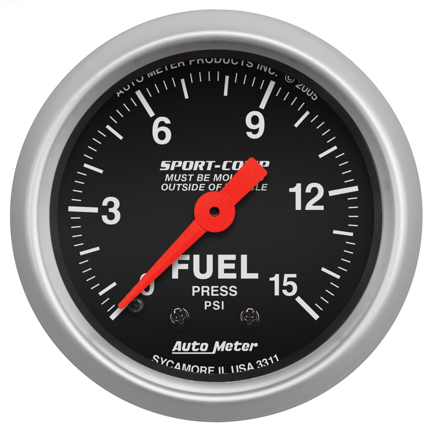 Autometer 3311 Sport-Comp Mechanical Fuel Pressure Gauge Auto Meter Products