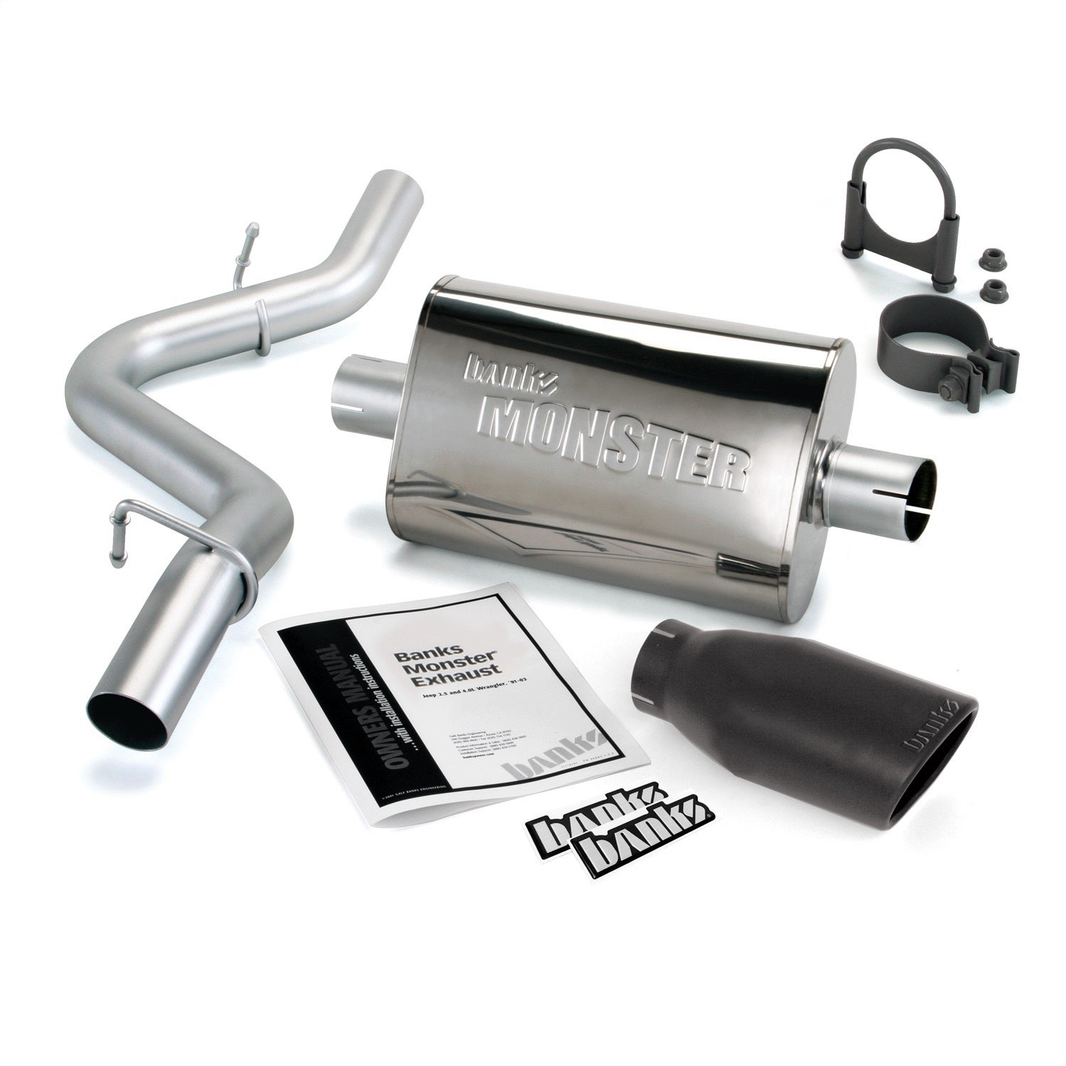Banks Power 51312-B Monster Exhaust System Fits 97-99 Wrangler (Tj)   Monster