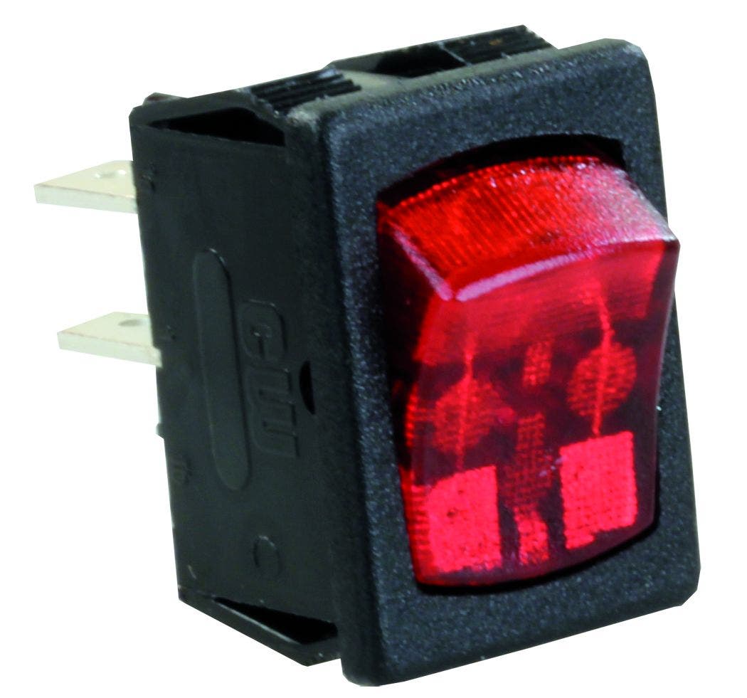 Jr Products 12765 Red/Black Spst Mini-Illuminated On/Off Switch   Multi Purpose