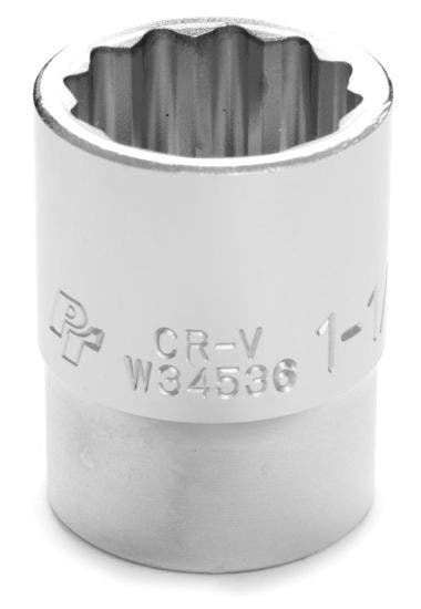 Performance Tool W34536 3/4" Drive 12-Point Sae Standard Socket, 1-1/8"   3/4