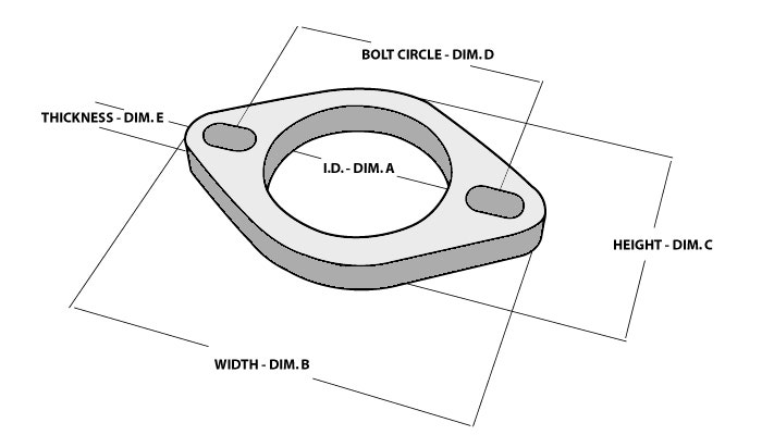 Vibrant Performance 1471S 2-Bolt Stainless Steel Flange   Exhaust Pipe Flange;