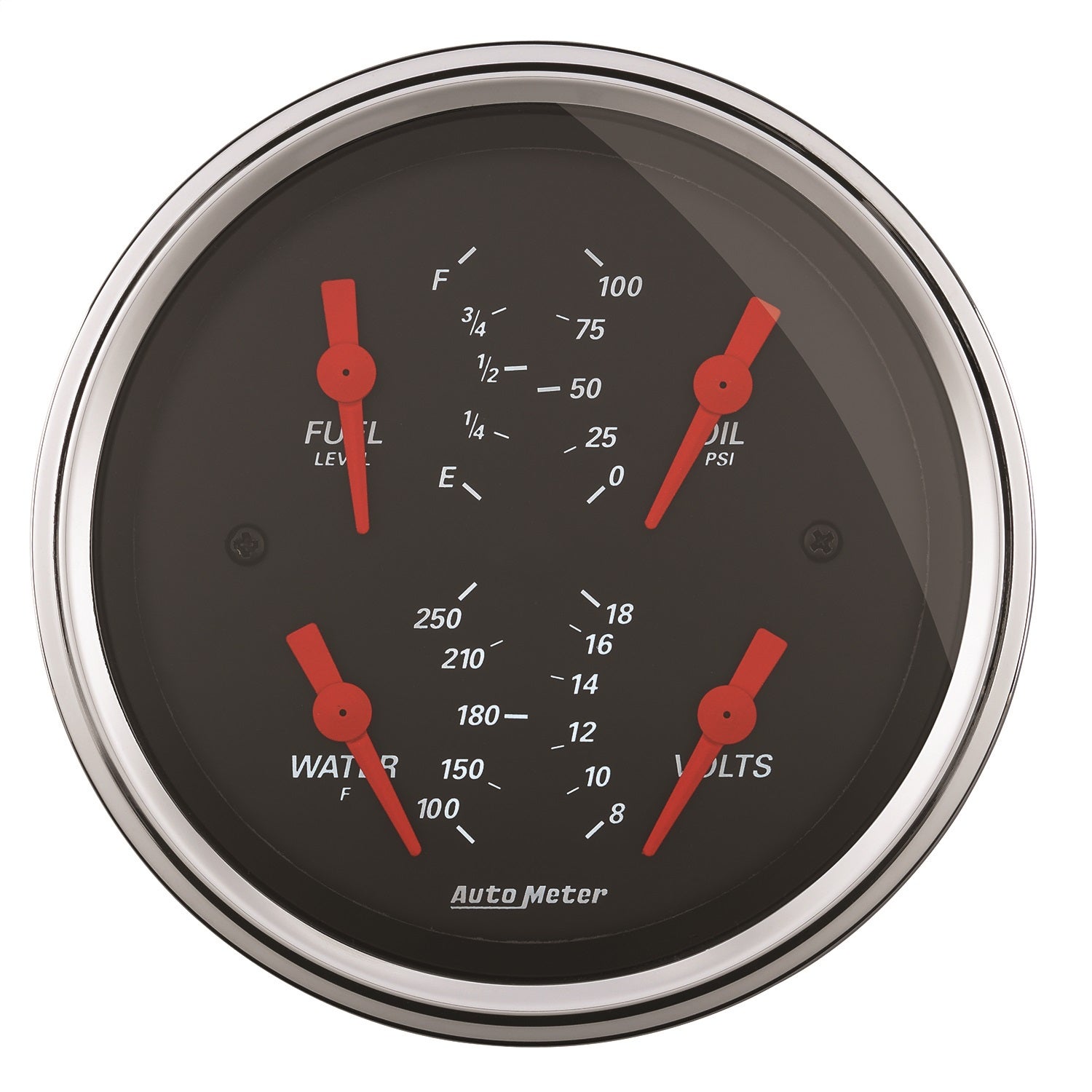 Autometer 1414 Designer Black Quad Gauge   Designer Black Quad Gauge