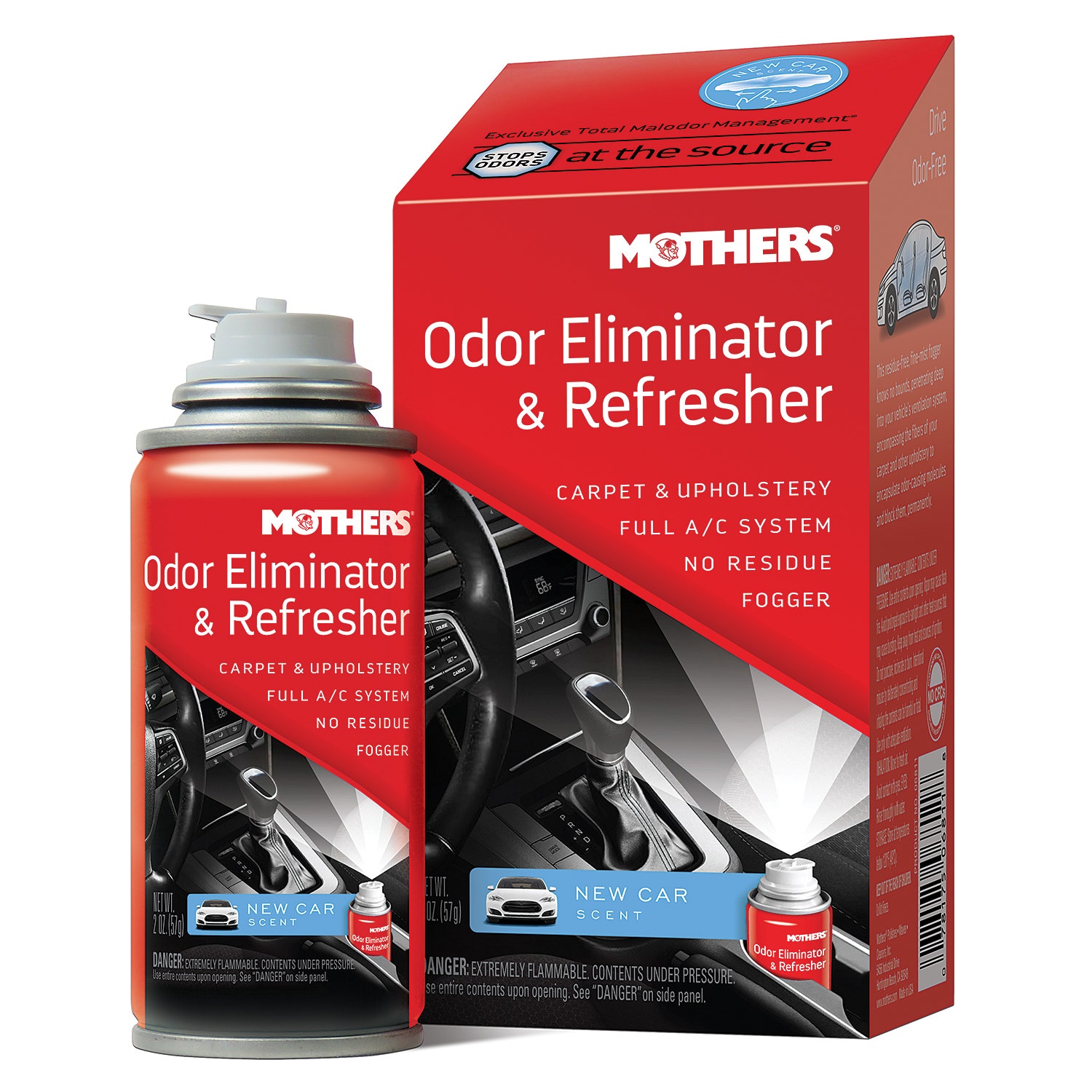 Mothers 06811 Odor Eliminator & Refresher, New Car Scent   Odor Eliminator &