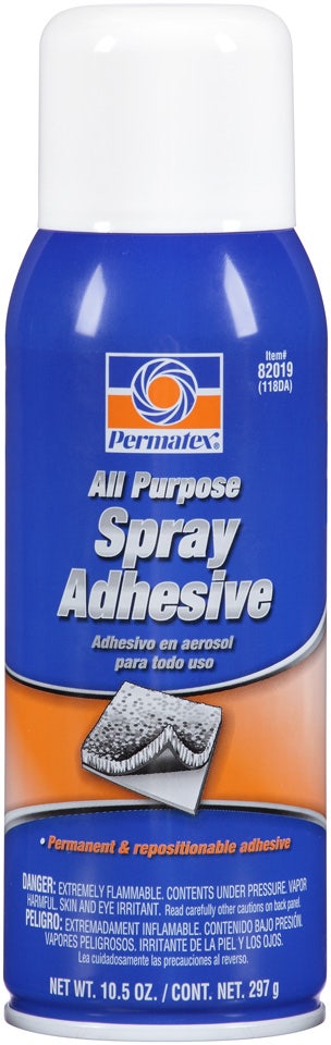 Permatex 82019 All Purpose Spray Adhesive, 10.5 Oz. Net Aerosol Can   All