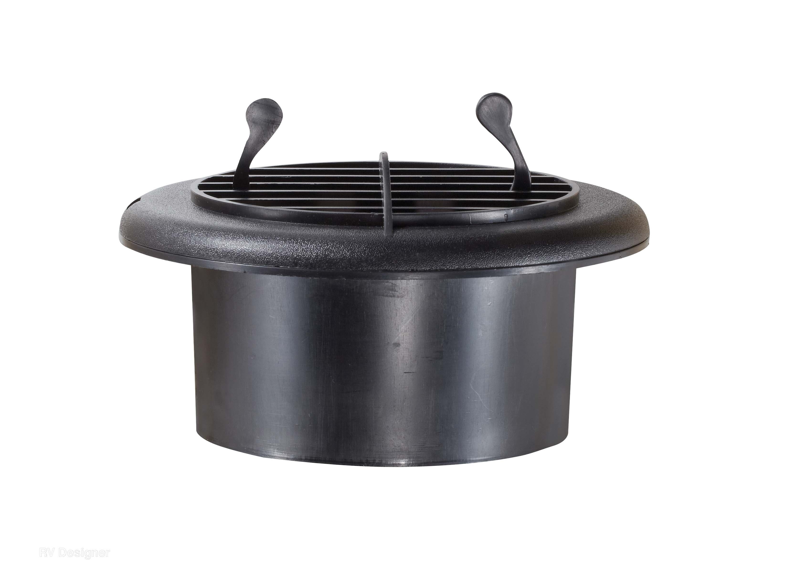 Rv Designer H815 Provent Dampened Vent - Black,4 Inch   Heating/ Cooling