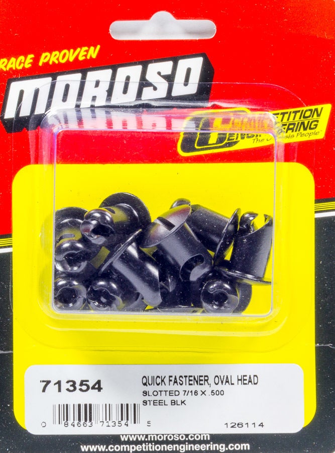Moroso 71354 Quick Fsnr,Oval, 7/16.500, Black   Quarter Turn Fastener  Head Type