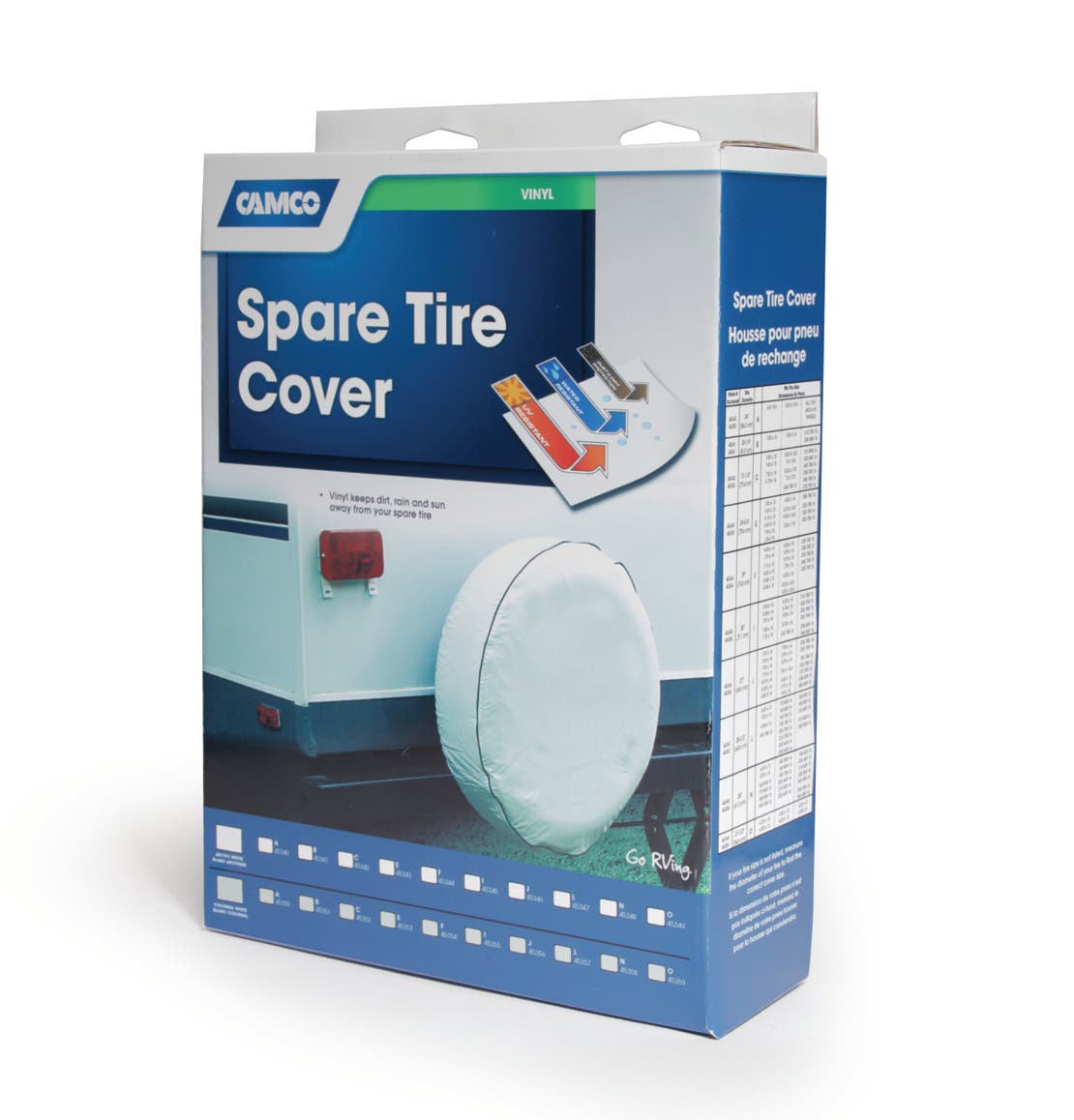 Camco 45343 Vinyl Spare Tire Cover (29-3/4 Inches , White)   Spare Tire Cover;
