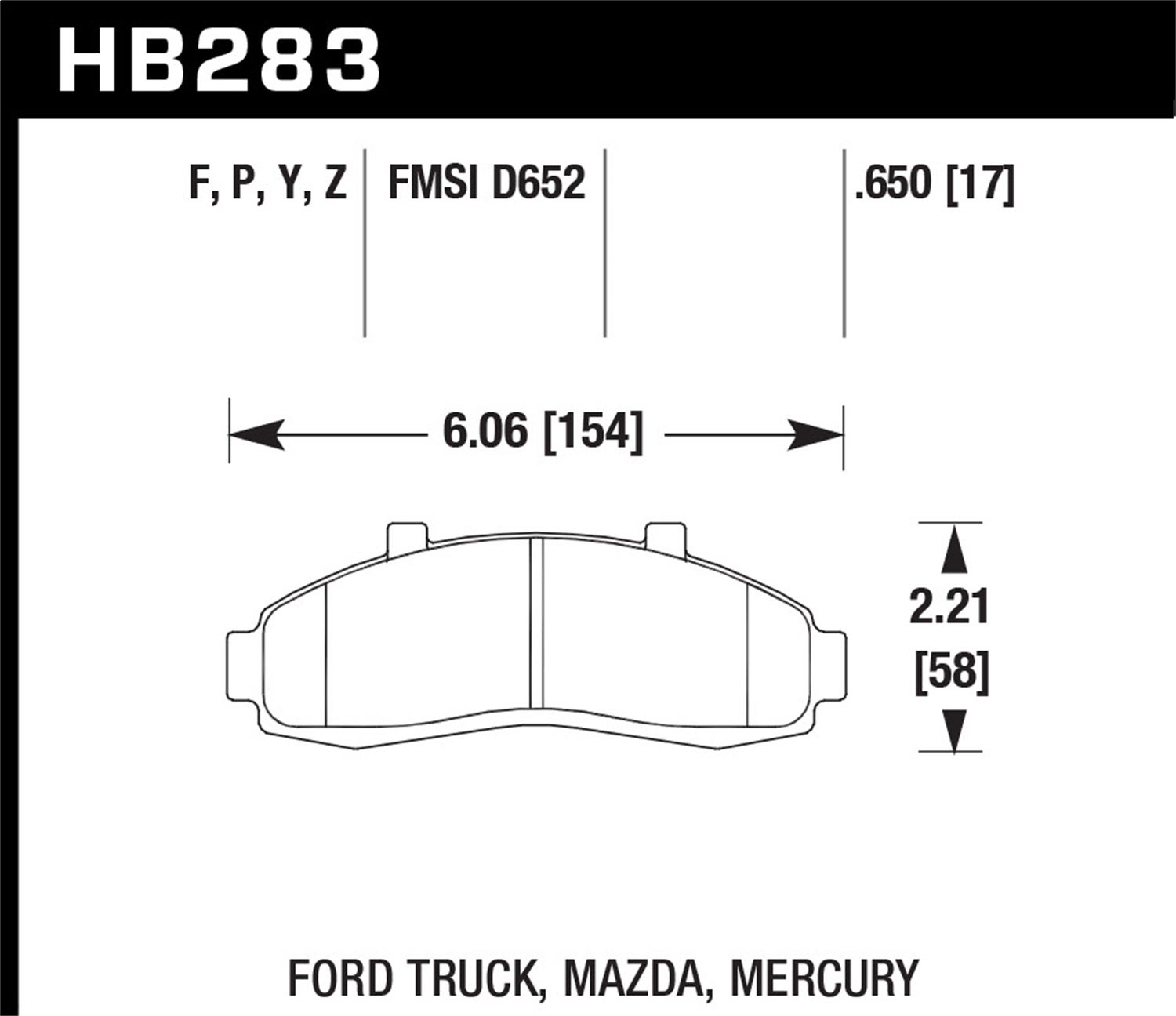 Hawk Performance Hb283p.650 Superduty Disc Brake Pad   Superduty Disc Brake Pad