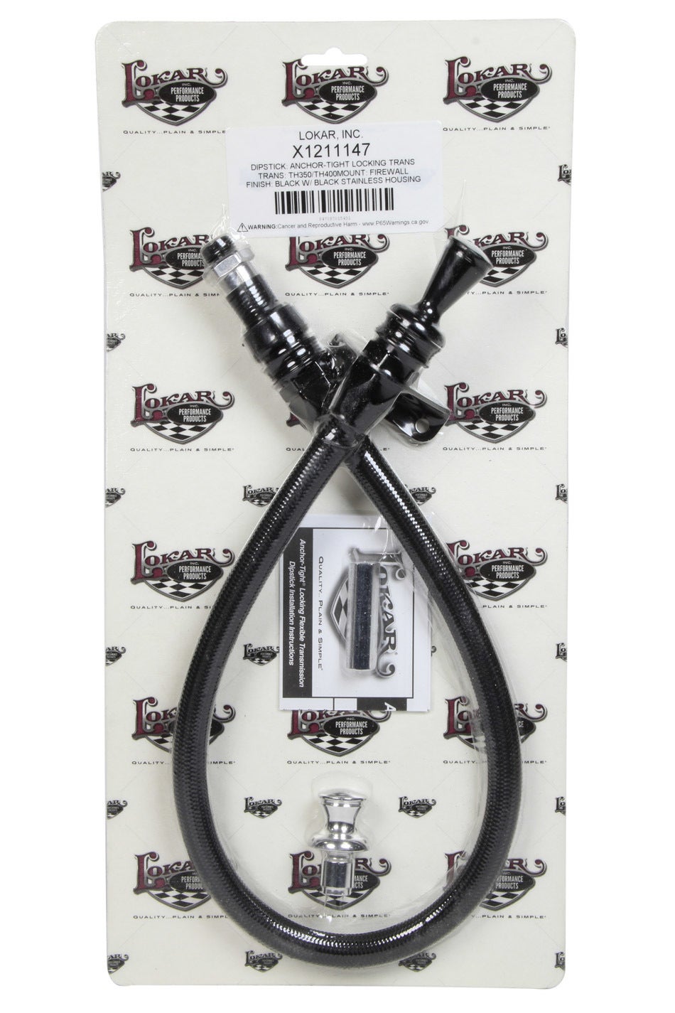 Lokar X1211147 Transmount Transmission Dipstick With Lock And Black Stainless