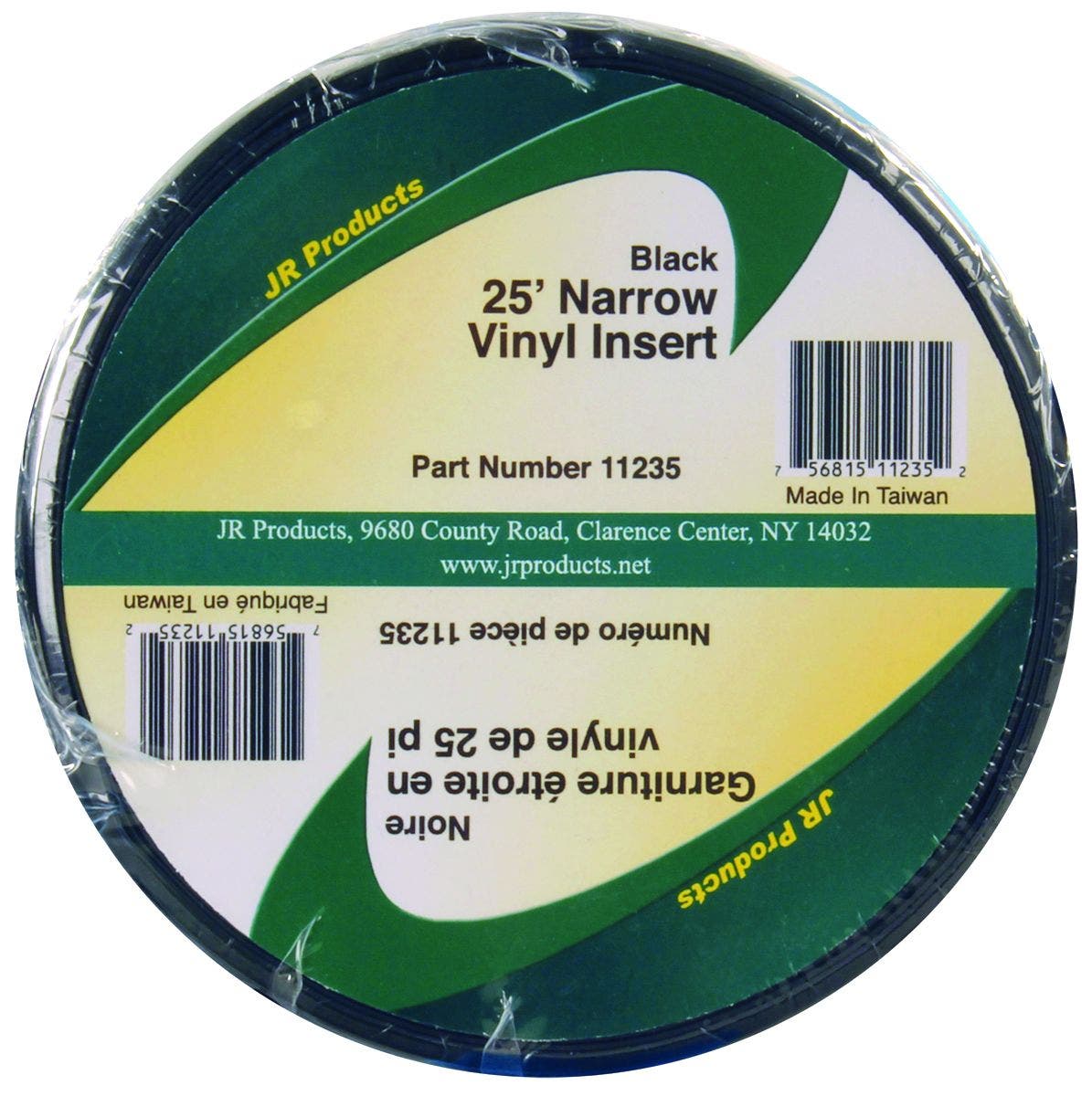 Jr Products 11235 Black 25 Foot Narrow Vinyl Insert   Trim Molding Insert;