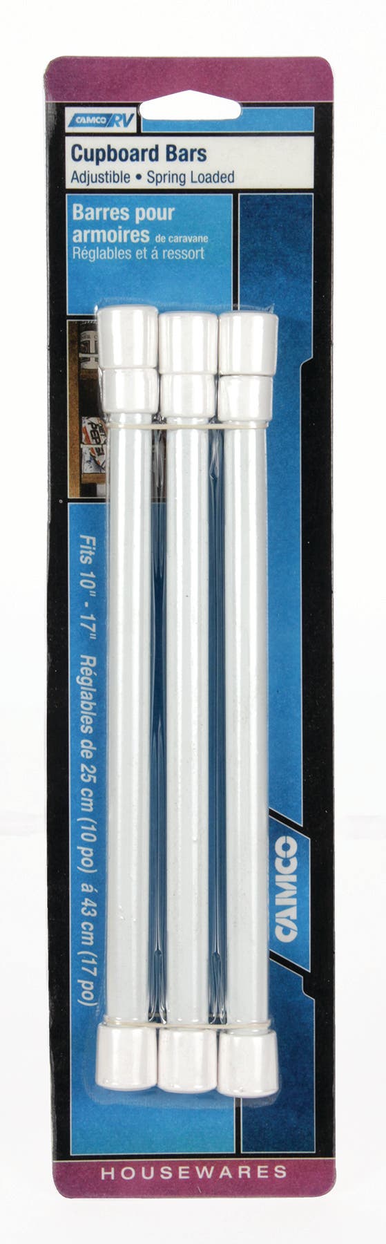 Rv Cupboard Bars 3/Pack   Cabinet Content Brace; Type - Spring Loaded Bar,