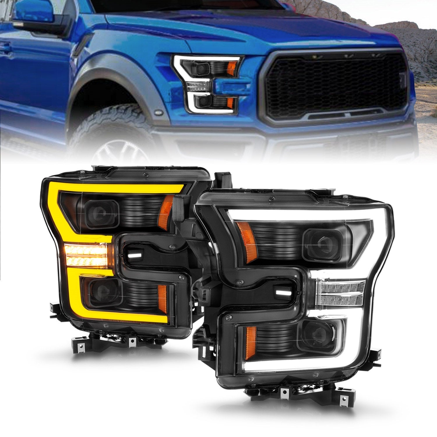 Anzo Usa 111547 Led Projector Headlight Fits 15-17 F-150   Led Projector