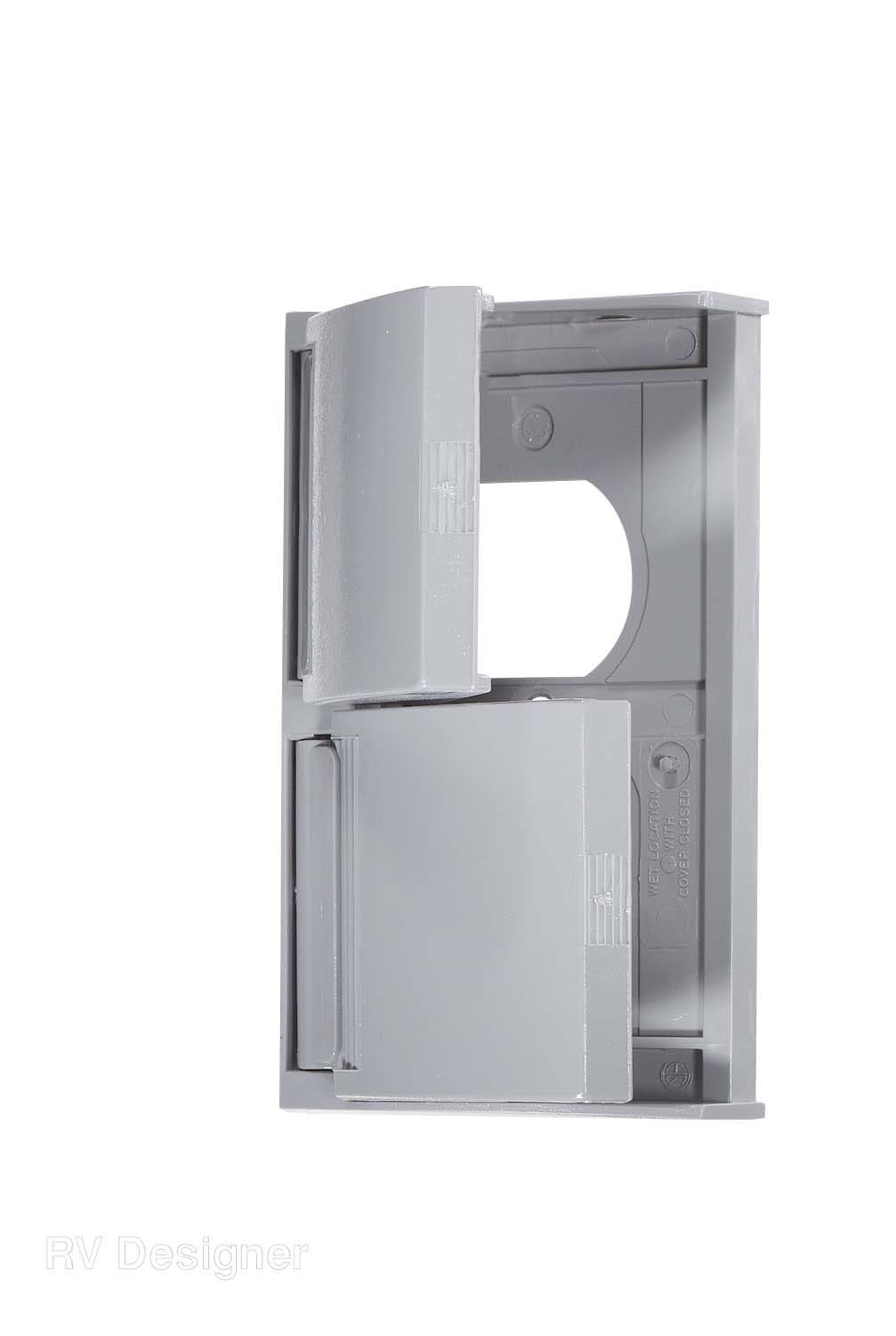 Rv Designer S901, Weatherproof Dual Outlet With Snap Cover Plate, Grey, Ac